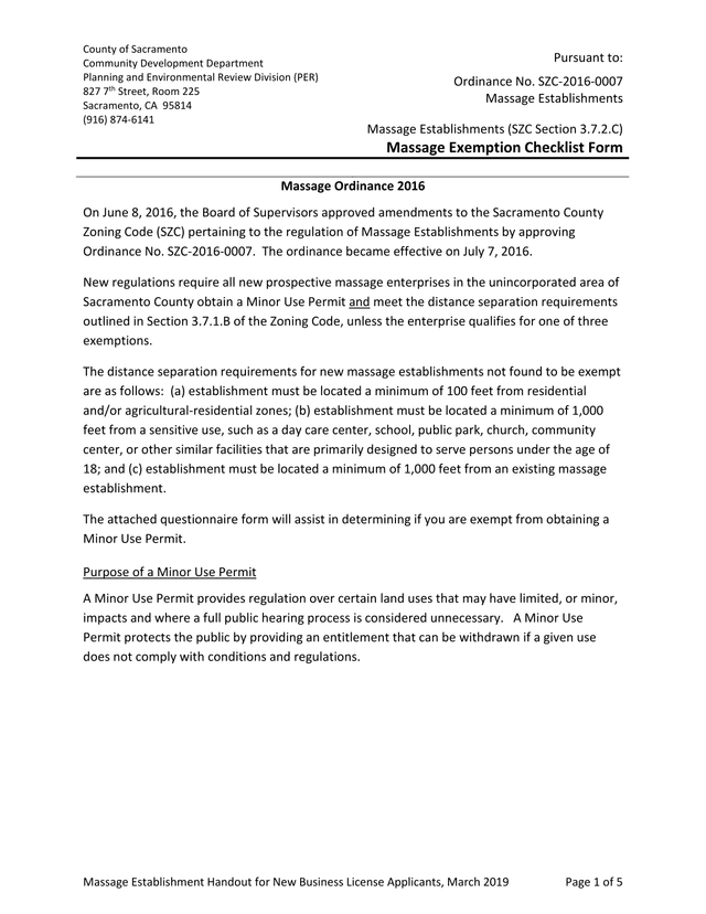Massage Establishment Handout For New Business License Applicants screenshot