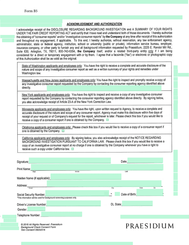 Form B5 screenshot