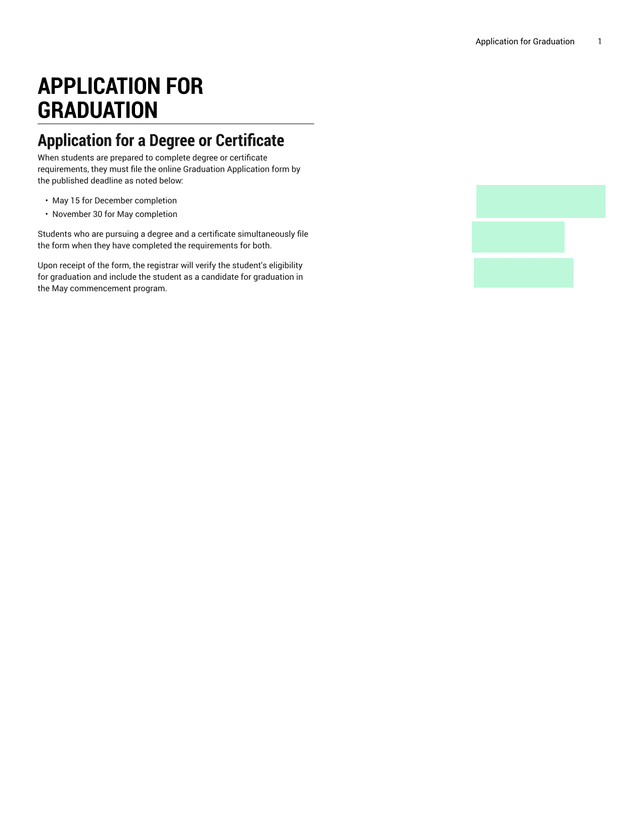 Application For Graduation screenshot