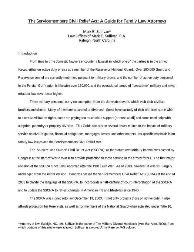 The Servicemembers Civil Relief Act A Guide For Family Law Attorneys screenshot