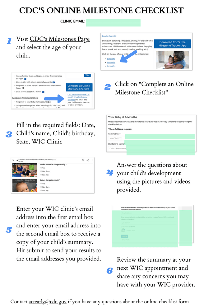 CDCS Online Milestone Checklist screenshot