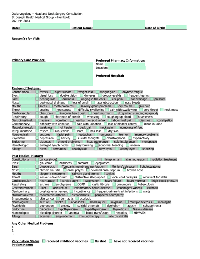 Otolaryngology  Head And Neck Surgery Consultation screenshot