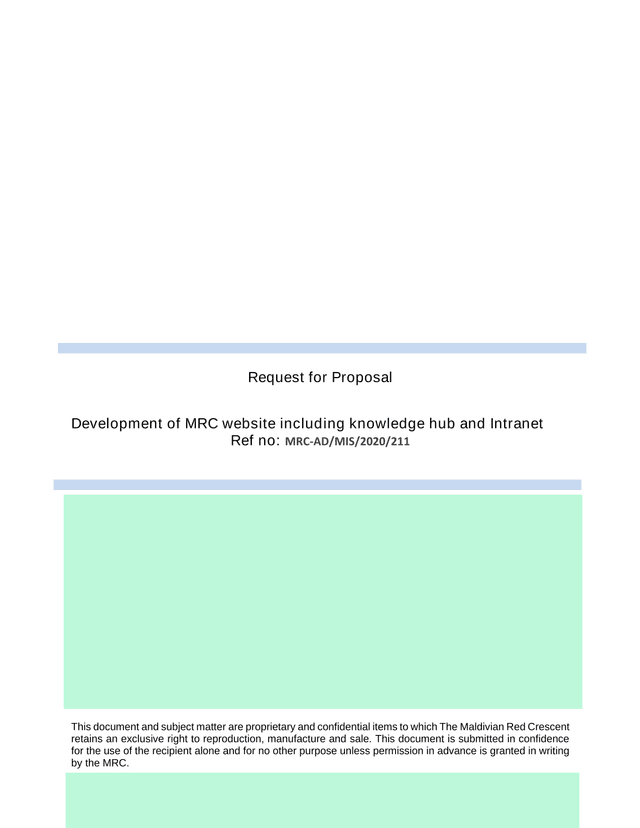 Request For Proposal Development Of MRC Website Including Knowledge Hub And Intranet screenshot