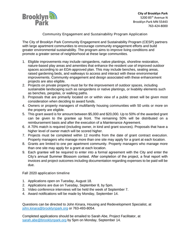 Community Engagement And Sustainability Program Application screenshot