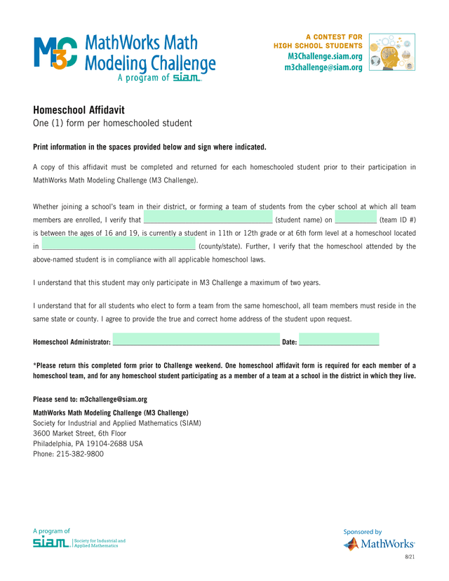 Homeschool Affidavit screenshot