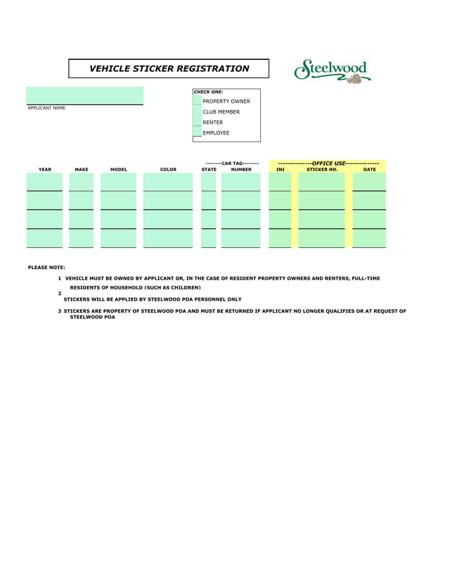 Vehicle Sticker Registration screenshot