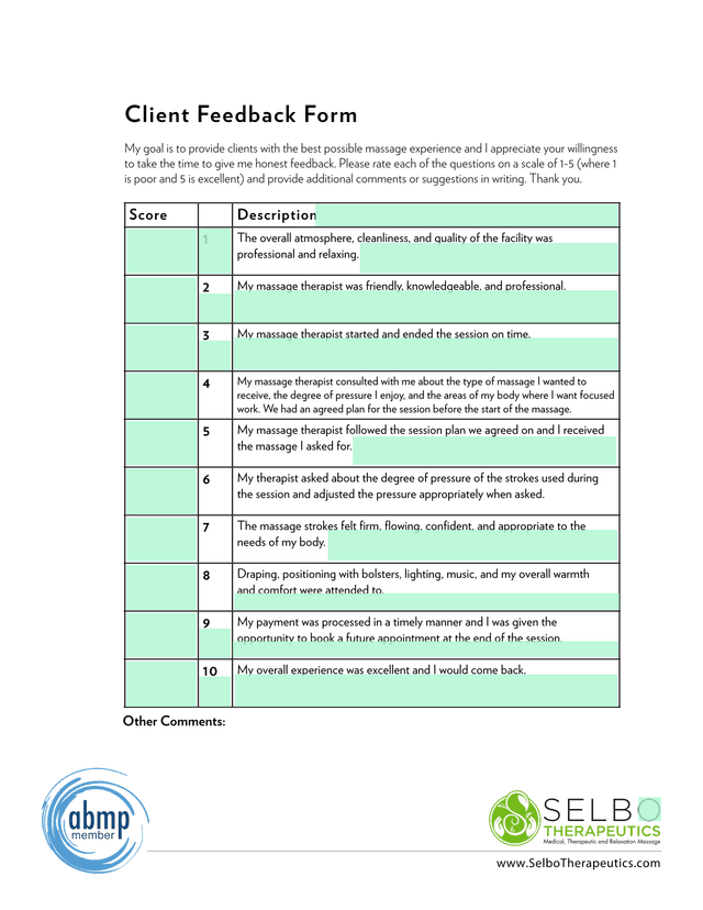 Client Feedback Form screenshot