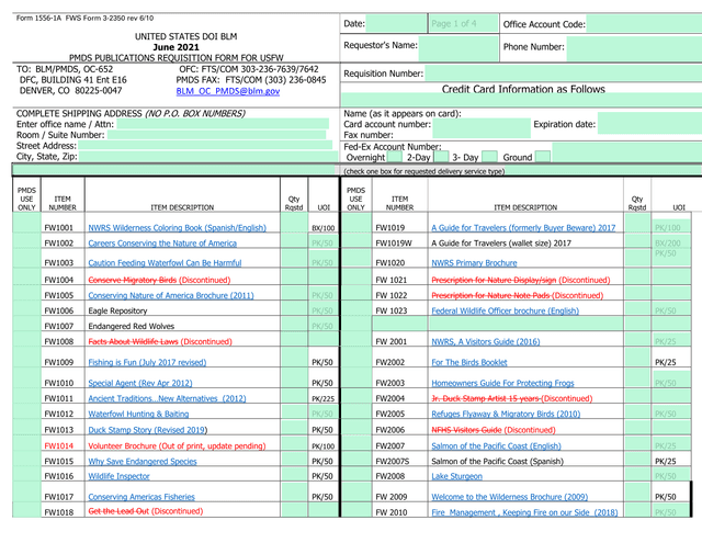 Form 1556 1A FWS Form 3 2350 screenshot