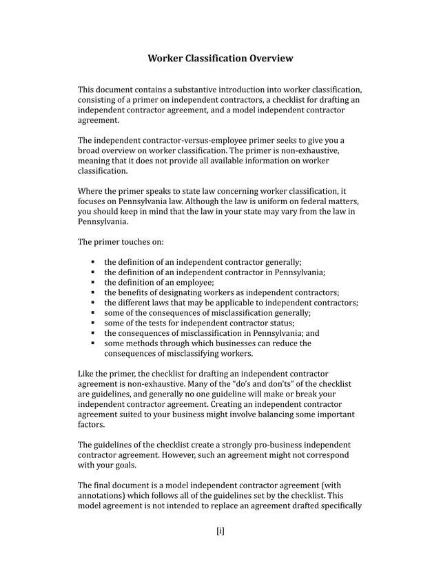 Worker Classification Overview screenshot