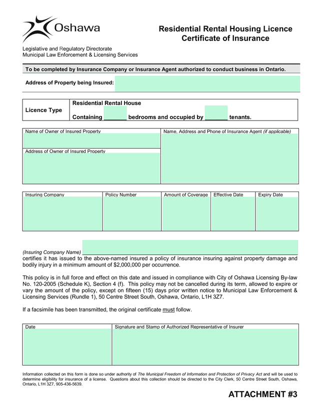 Certificate Of Insurance screenshot