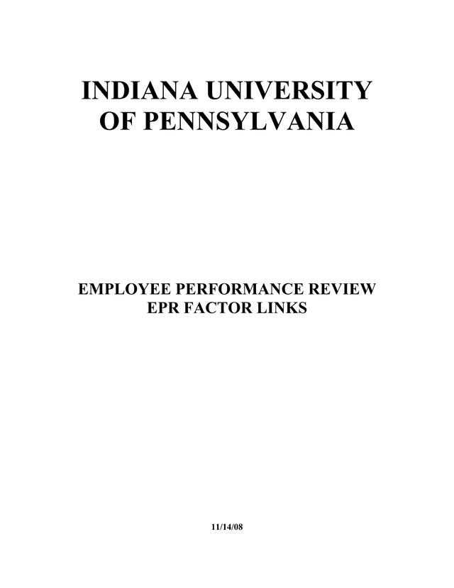 Employee Performance Review EPR Factor Links screenshot
