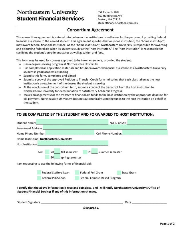 Consortium Agreement screenshot