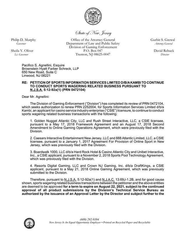 Petition Of Sports Information Services Limited To Conduct Sports Wagering Related Business screenshot