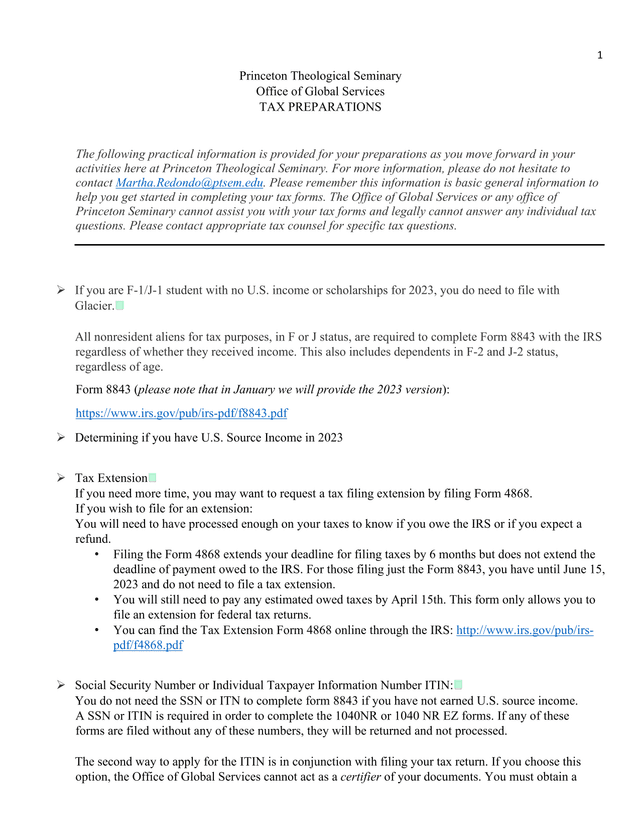 TAX PREPARATIONS screenshot