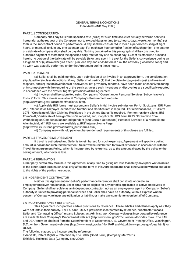 General Terms  Conditions (Individuals) screenshot