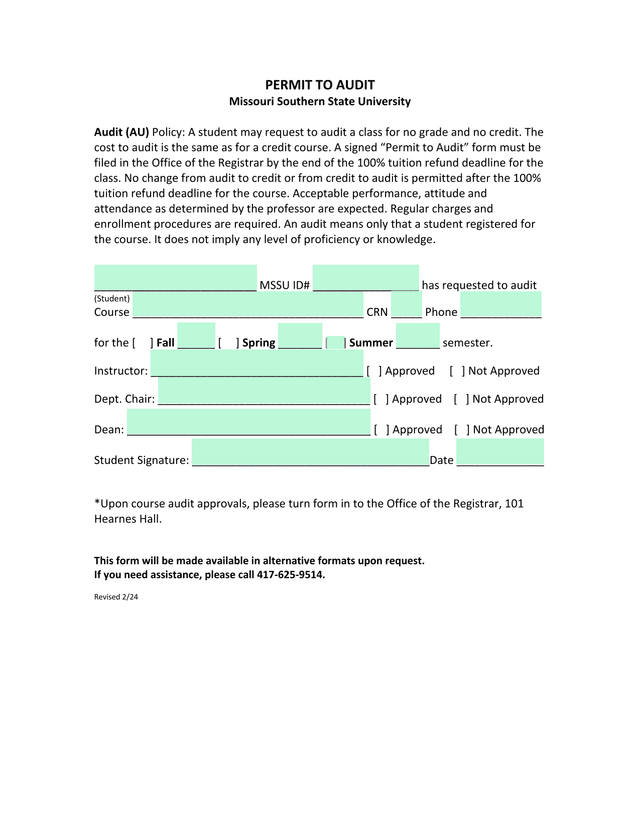 Permit To Audit screenshot