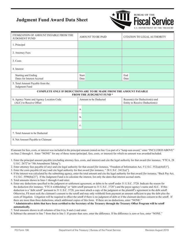 FS Form 196 screenshot