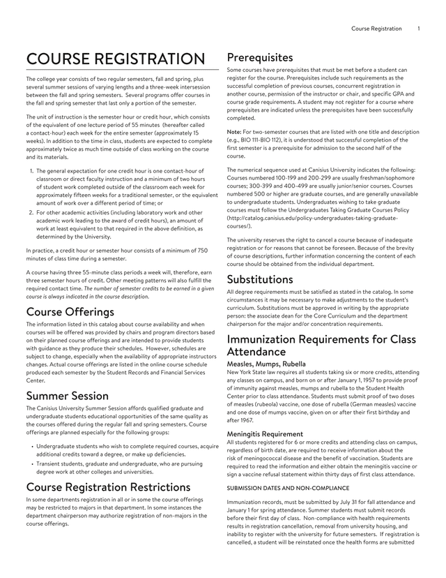 Course Registration screenshot