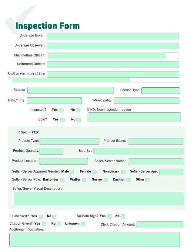 Inspection Form screenshot