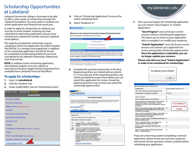 Scholarship Opportunities At Lakeland screenshot