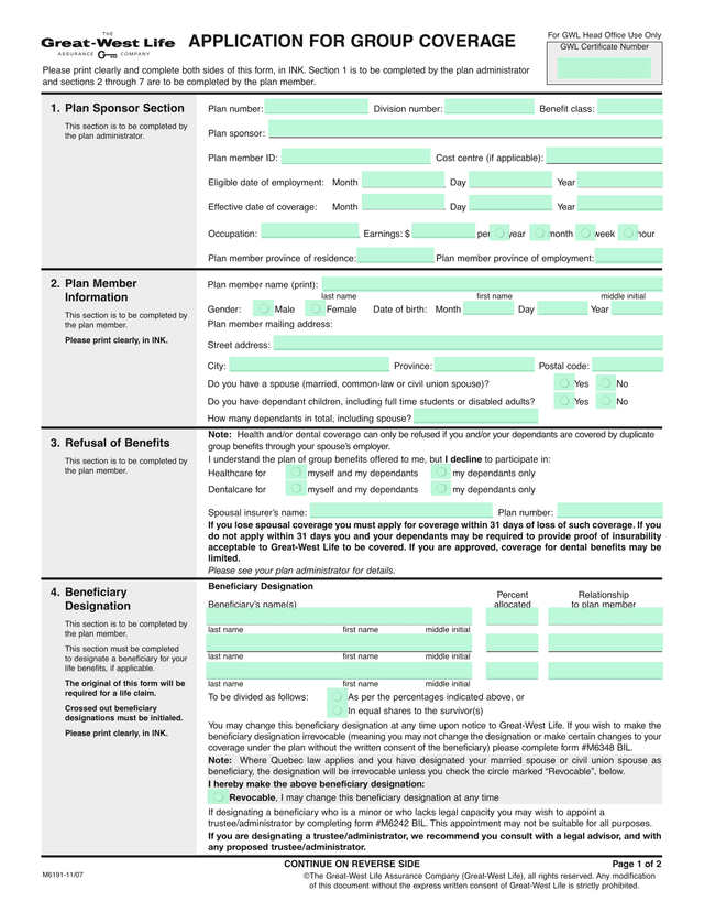 Beneficiary Designation screenshot