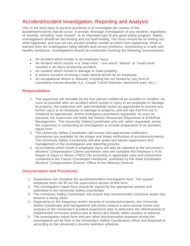 AccidentIncident Investigation, Reporting And Analysis screenshot