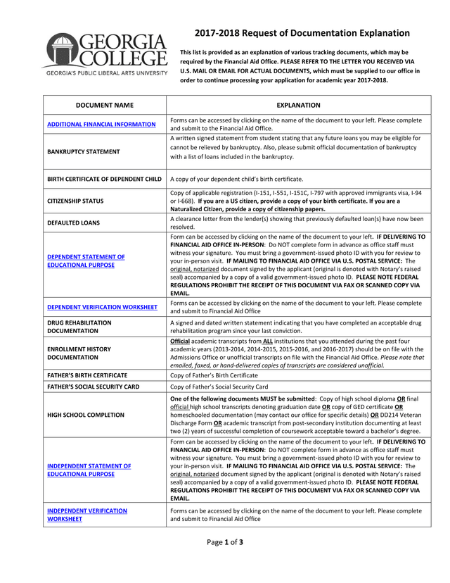Document Name Explanation screenshot