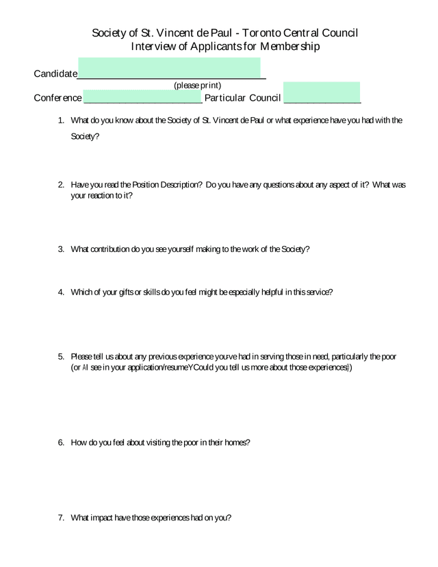Interview Of Applicants For Membership screenshot