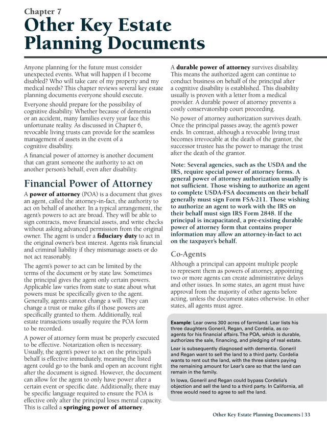 Other Key Estate Planning Documents screenshot