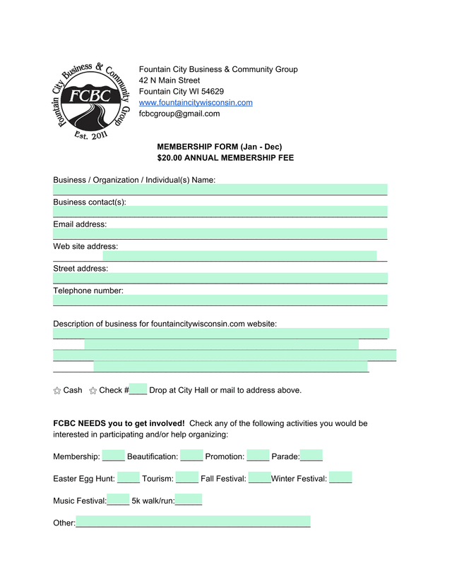 MEMBERSHIP FORM (Jan   Dec) screenshot