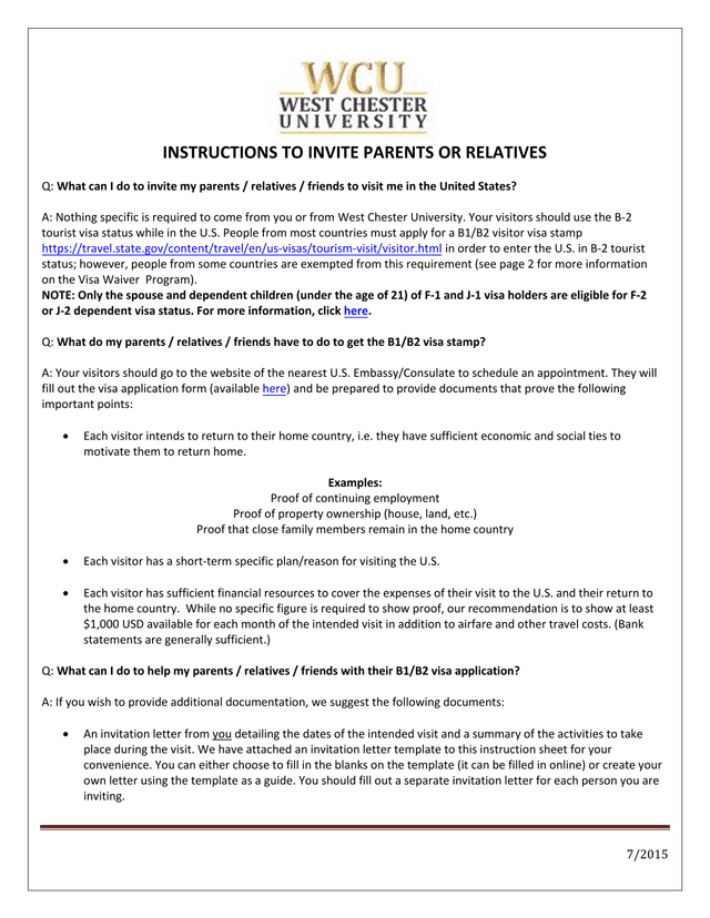 Instructions To Invite Parents Or Relatives screenshot