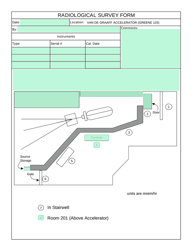 RADIOLOGICAL SURVEY FORM screenshot