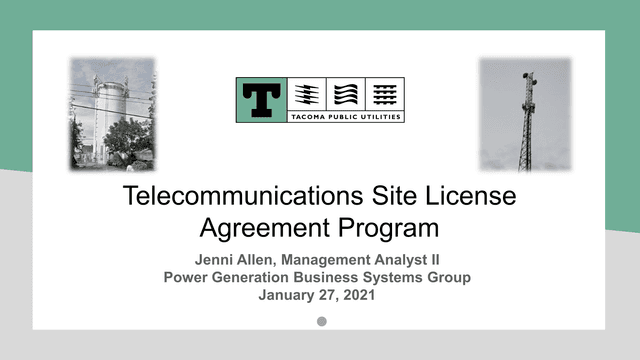 Telecommunications Site License Agreement Program screenshot