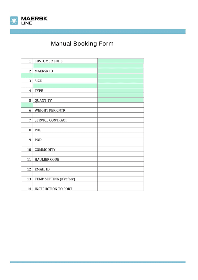 Manual Booking Form screenshot