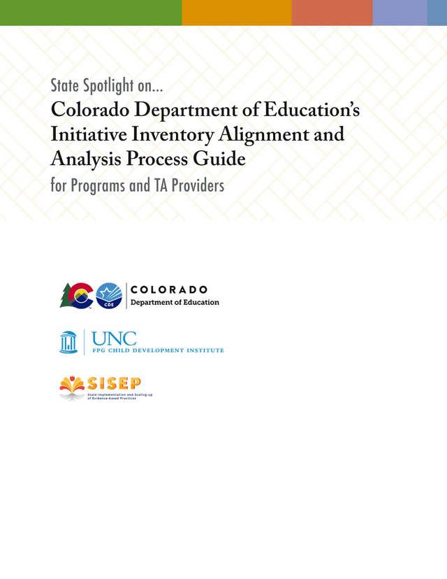 Colorado Department Of EducationS Initiative Inventory Alignment And Analysis Process Guide screenshot