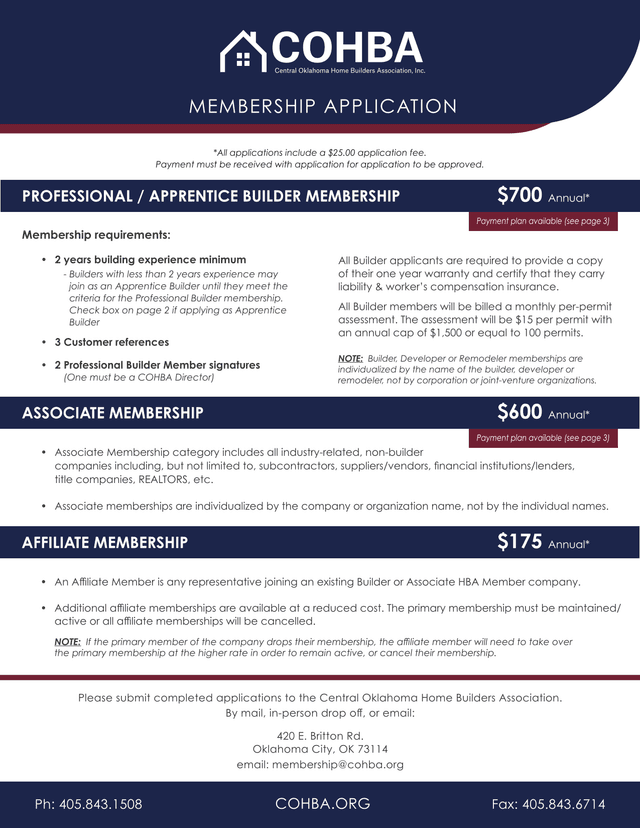 MEMBERSHIP APPLICATION screenshot