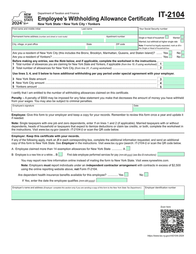 EmployeeS Withholding Allowance Certificate screenshot