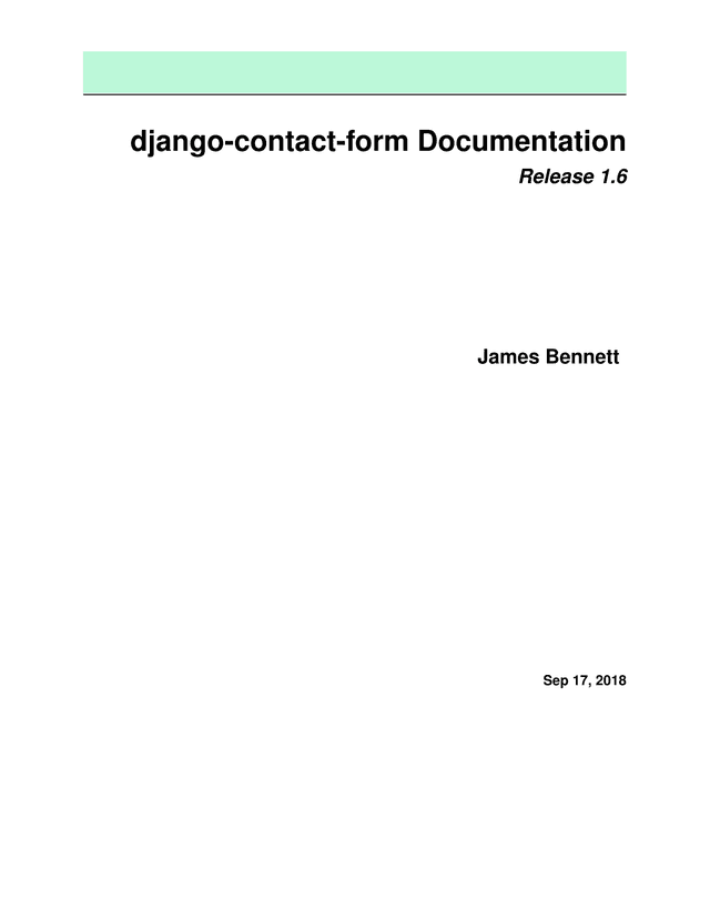 Django Contact Form Documentation screenshot