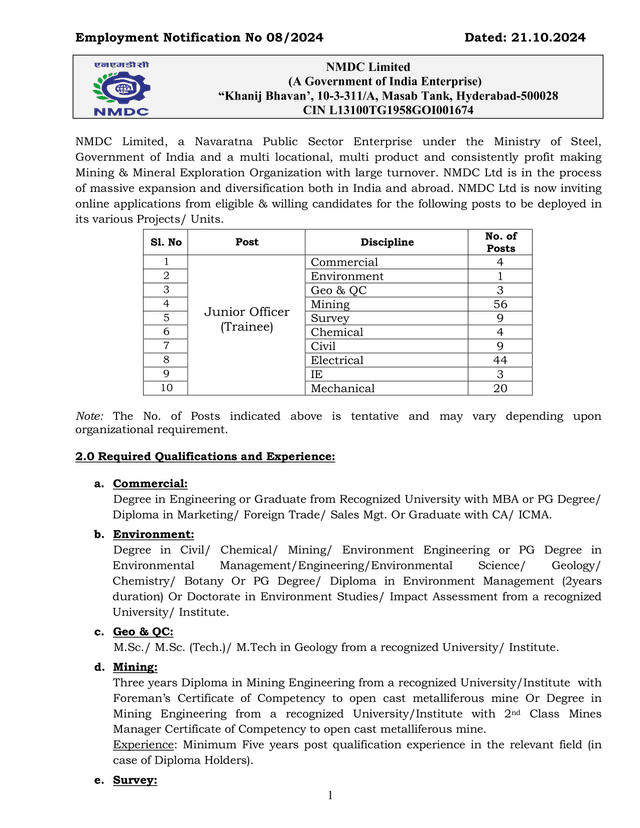 Employment Notification No 082024 screenshot