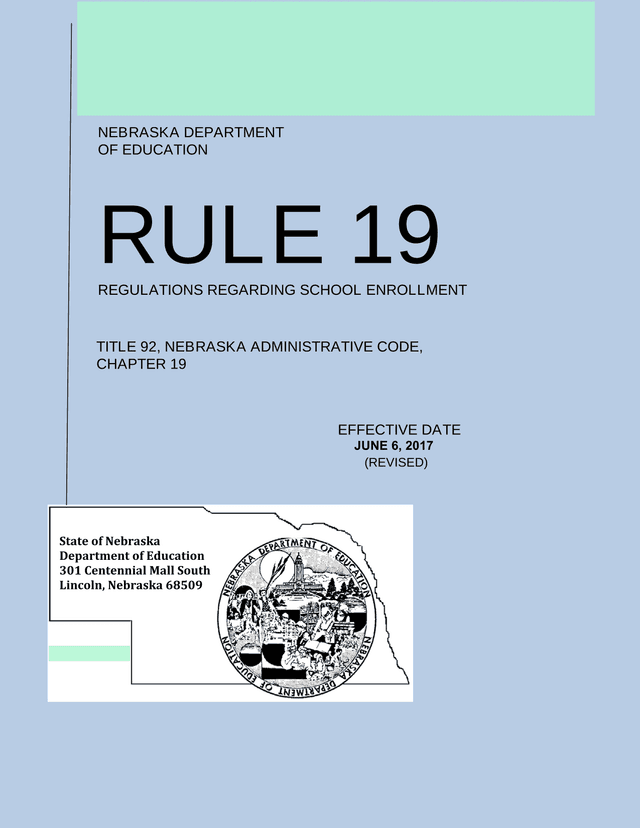 Rule 19 Regulations Regarding School Enrollment screenshot