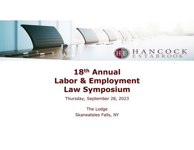 18th Annual Labor  Employment Law Symposium screenshot