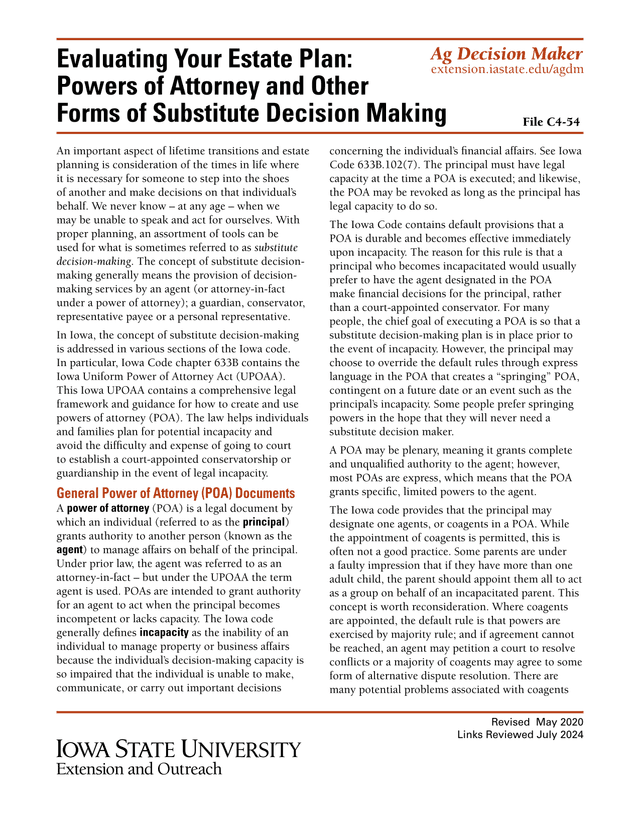 Evaluating Your Estate Plan Powers Of Attorney And Other Forms Of Substitute Decision Making screenshot