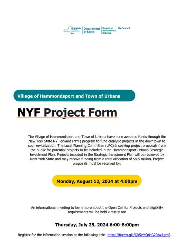 NYF Project Form screenshot
