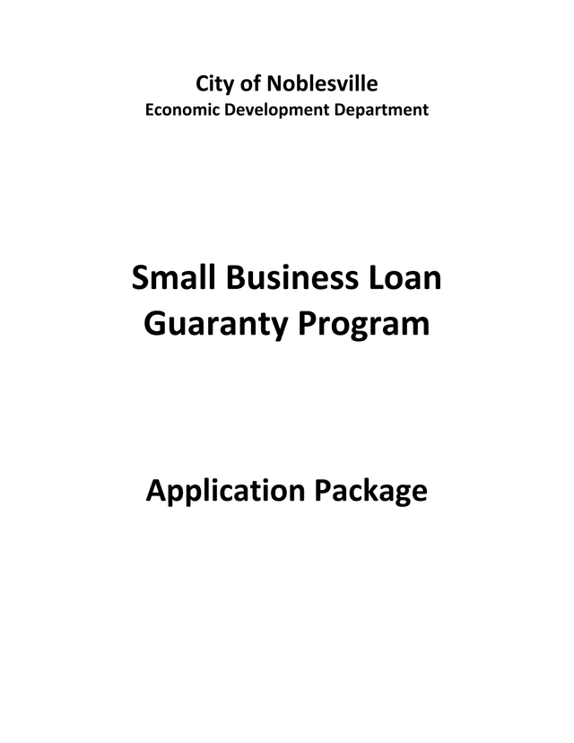 Small Business Loan Guaranty Program Application Package screenshot