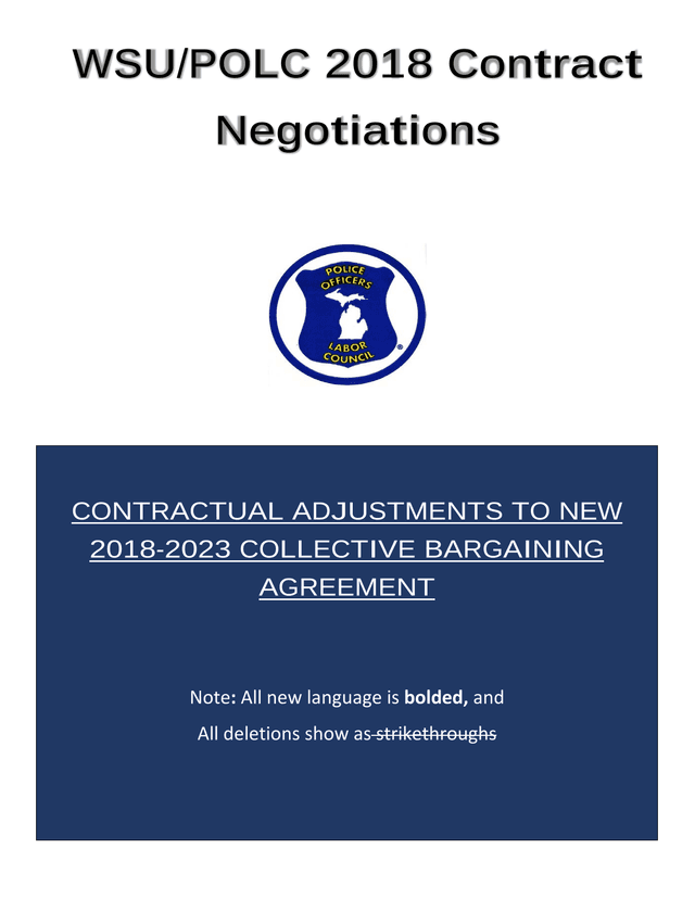 Contractual Adjustments To New 2018 2023 Collective Bargaining Agreement screenshot
