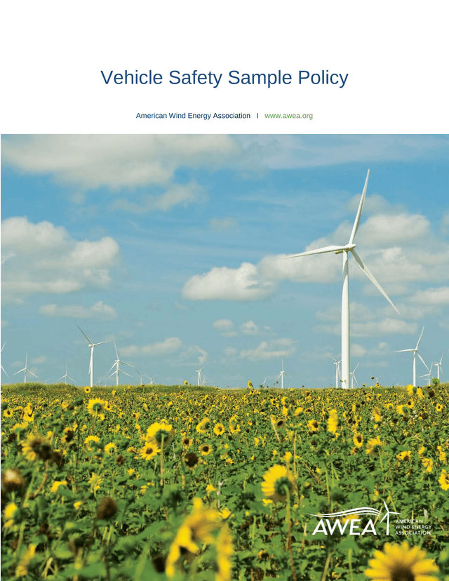 Vehicle Safety Sample Policy screenshot