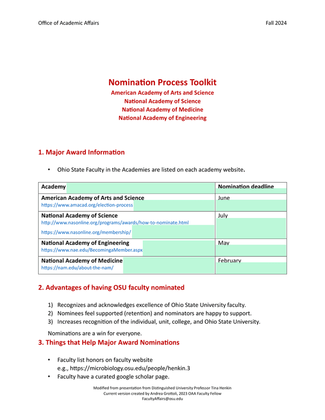 Nomination Process Toolkit screenshot