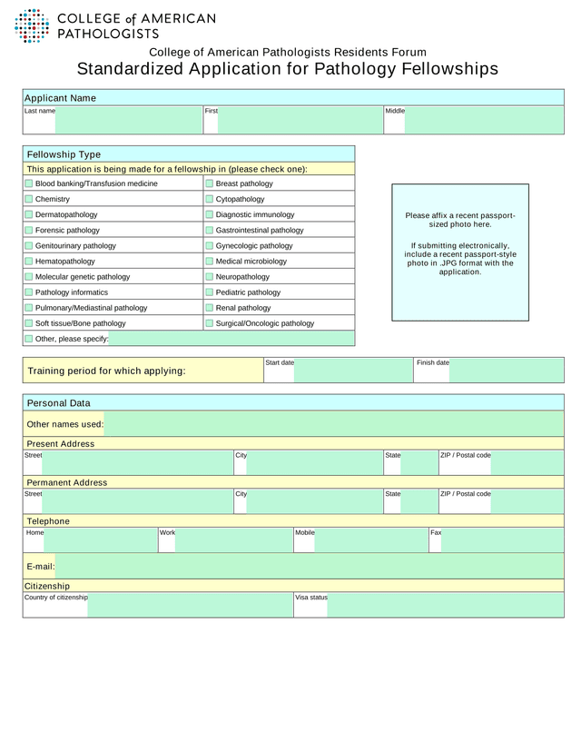 Standardized Application For Pathology Fellowships screenshot