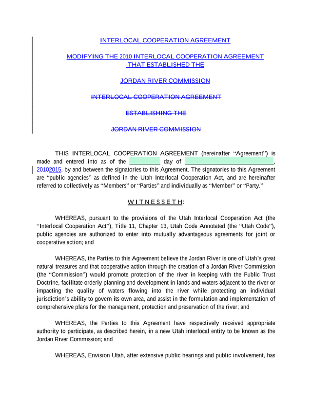 INTERLOCAL COOPERATION AGREEMENT MODIFYING THE 2010 INTERLOCAL COOPERATION AGREEMENT THAT ESTABLISHE screenshot