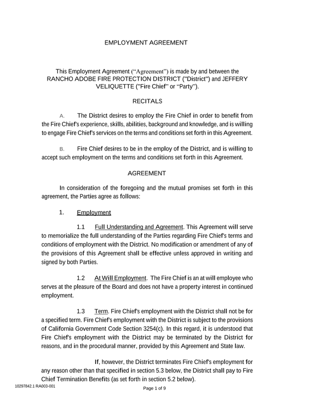 Employment Agreement screenshot